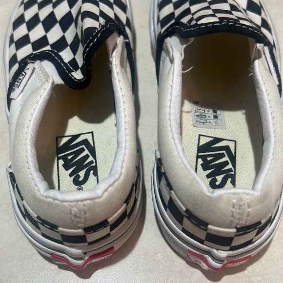 Size 13 kids off the wall Checker Vans 🔥 like new - Picture 4 of 6